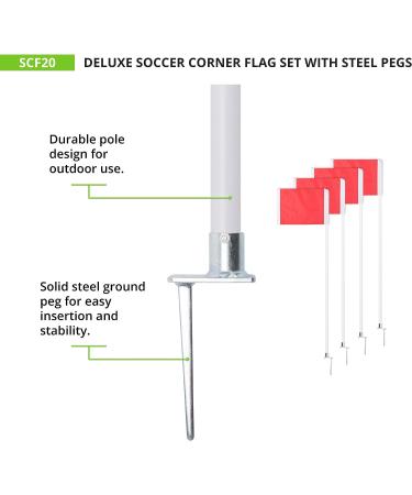 Champion Sports Soccer Corner Flag Set with Steel Peg - High-Quality Set for Soccer Field Marking - Buy Online on SooperMarket.com