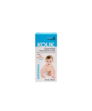 Dr. Chase Kolik Original Gripe Water - Colic Relief for Newborns & Infants - Safe  All Natural Gas Drops for Babies - Herbal Formula to Ease Digestive Discomfort & Fussiness - 5 fl. Oz 5.07 Fl Oz (Pack of 1)