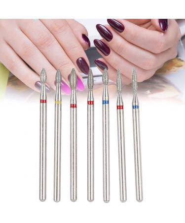 Kuuleeyn 6 tlg.Nail drill set multifunctional nail art manicure drill electrical manicure grinding head tool for editing nails glass plastic (no.04)