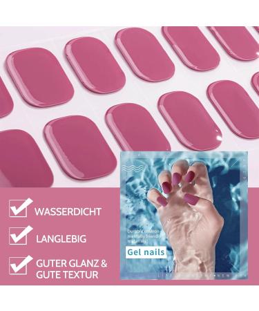 16 PCS Purple Gel Nail Polish Stickers - Full Wraps for Women & Girls | Cured Gel Nail Strips Decoration (BSG-0296-rosa) - Buy Online on SooperMarket.com