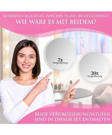 Mirrorvana 20x & 7x Magnifying Cosmetic Mirror with Suction Cup - 15 cm Round Makeup Mirror for Flawless Beauty - Buy Online on SooperMarket.com