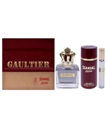 Jean Paul Gaultier Scandal 3.4oz EDT Spray 0.33oz EDT Spray 5.1oz Deodorant Spray Men 3 Pc Gift Set
