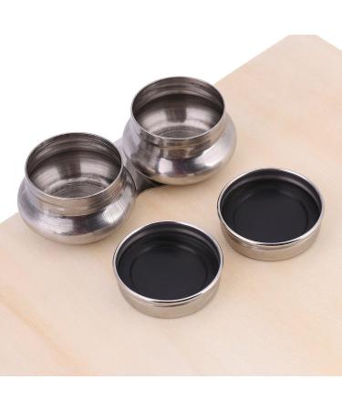 Stainless Steel Double Dipper Palette Cup - Large Size with Screw Hat for Turpentine and Paint Megilp - Buy Online on SooperMarket.com