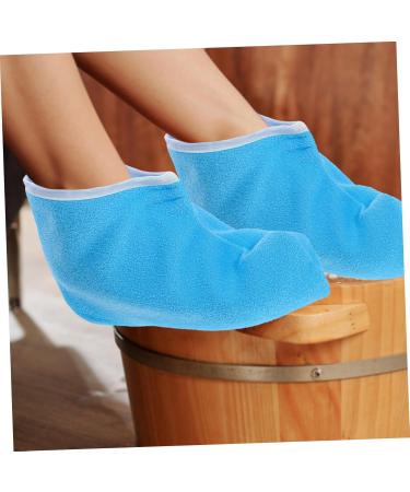 HAPINARY 1 Pair Waxed Cotton Footmuffs Paraffin Wax Hydrating Foot Mask Foot Covers Paraffin Bath Bags Wax Bath Foot Liners Moisturizing Socks Foot Spa Wrapping Cover Wax Booties Polyester 26.50X19.00X1.00CM Blue - Buy Online on SooperMarket.com
