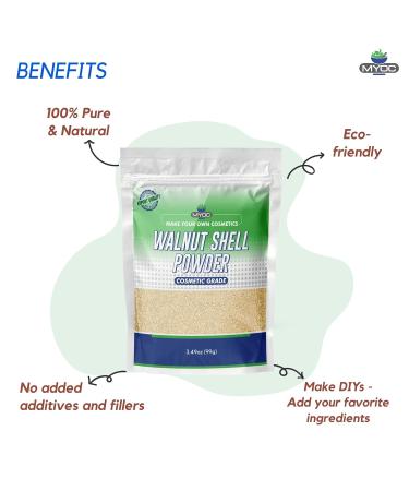 Premium Walnut Shell Powder - 3.4oz for Scrubs Hair Dye & Hand Cleansers | Bulk Options Available - Buy Online on SooperMarket.com