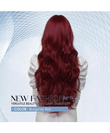 Long Natural Wave Red Wigs for Women | Cosplay Party Synthetic Hair Wigs with Bangs - Shop Internationally! - Buy Online on SooperMarket.com