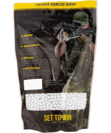 Lancer Tactical Biodegradable/Plastic Tracer BBS White 0.25g/4000 Rd - High FPS Performance for Airsoft - Buy Online on SooperMarket.com