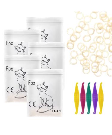 Annhua 500Pcs Orthodontic Elastics Rubber Bands 5 Pcs Placers Included Fox 1/4'' 4.5OZ Dental Braces Rings for Teeth Gap Braces Crooked Teeth etc Fox 4.5oz 1/4"