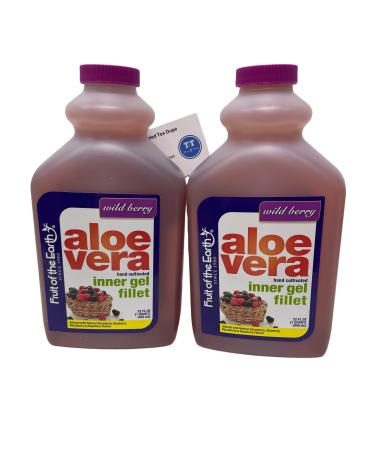 Fruit of The Earth Aloe Vera Juice Bundle: (2) 32oz Wild Berry Aloe Vera & ThisNThat Recipe Card