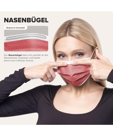 50x Medical Face Masks - Made in Germany CE Certified Type IIR 99.78% BFE One-Way Protection Adult Size Red - Buy Online on SooperMarket.com