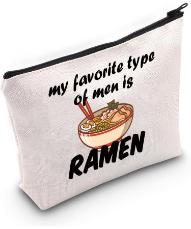 BNQL Ramen Noodle Makeup Bag My Favorite Type of Men is Ramen Gifts for Ramen Noodle Lovers Ramen Print Bag Ramen Foodie Gift (Ramen Noodle Makeup Bag) - Buy Online on SooperMarket.com