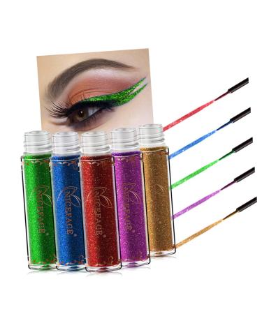 Mikinona Liquid Eyeliner Liquid Glitter Eyeshadow Colored Colorful Eyeliner Pen Eye Shadow Miss Metal Flash 1 count (Pack of 1) 10
