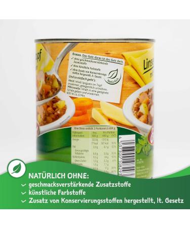 Erasco Lens Stew with Sausages (800g) - Quick & Delicious Vegetable Meal - International Shipping Available - Buy Online on SooperMarket.com