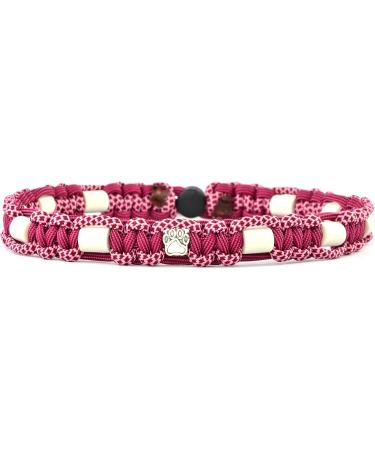 Custom EM Ceramic Collar for Dogs & Cats - Original US Paracord 41-50 cm Raspberry | International Shipping Available - Buy Online on SooperMarket.com