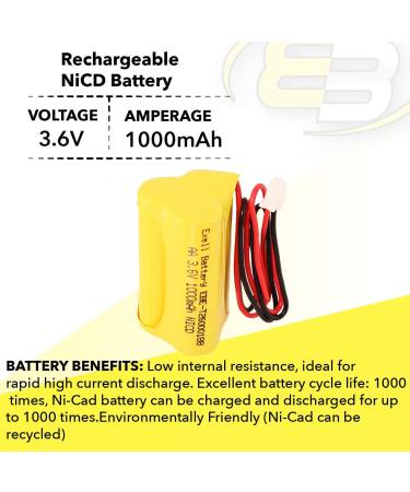 10-Pack) Exell 3.6V 1000mAh NiCD Emergency Light Battery - Replaces Unitech 6200RP LEDR-1 AA900MAH Exitronix 10010037 & More | International Shipping Available - Buy Online on SooperMarket.com