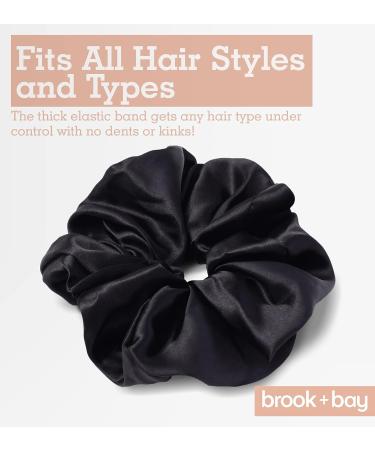 Satin Sleep Tie Scrunchie - Large Black Satin Hair Tie for Sweet Dreams - Buy Online on SooperMarket.com