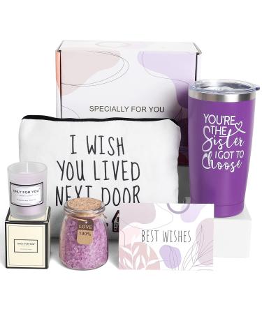 Birthday Gifts for Women - Relaxing Spa Gift Basket Set  Christmas Gifts for Her Mom Sister Best Friend Wife  Friendship Gifts for Women  Funny Gifts for Female  Unique Gifts for Women (Purple) YOU'RE THE SISTER I GOT TO...