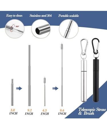 Portable Travel Reusable Utensils Silverware with Case Travel Camping Cutlery set Chopsticks and Straw Flatware Stainless steel Travel Utensil set (Black) U - Buy Online on SooperMarket.com