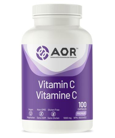 AOR - Vitamin C 1000mg 100 Capsules - Essential Ascorbic Acid Supplement - Promotes Overall Wellness - Supports Bones Gums & Teeth - Non-GMO Vegan - Ideal for Daily Health Maintenance