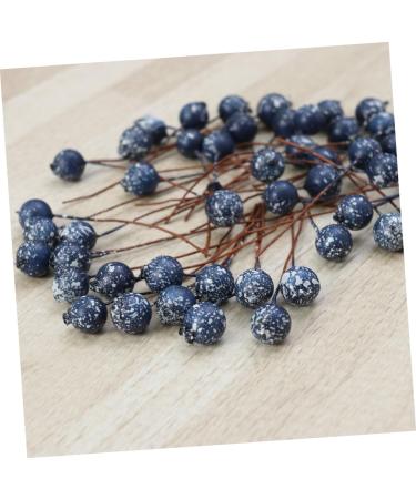 HOMSFOU 100pcs Simulation Blueberry Decoration Artificial Plants Flowers Artificial Berry Stem Embellishments for Crafting Fake Berry with Stem Fake Berry Twig Foam Christmas Small Fruit - Buy Online on SooperMarket.com