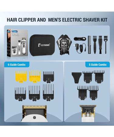 BESTBOMG Professional Hair Clippers for Men | Electric Beard Trimmer Kits & Sets | Ceramic T-Blade Shavers for Barbers & Gifts - Buy Online on SooperMarket.com