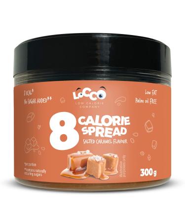 LOCCO 8 Calorie Spread Salted Caramel Flavour Only 8 Calories Per Portion Low Fat Cream No Added Sugar No Palm Oil Keto Diet Vegetarian Smooth Paste Sweet Snack 300 g