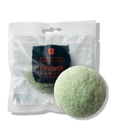 Erborian Green Tea Konjac Facial Sponge - Natural Great for Sensitive  Oily and Acne Prone Skin - Korean Beauty Bath Scrub for Deep Cleansing and Exfoliation - for All Skin Types - Korean Skincare