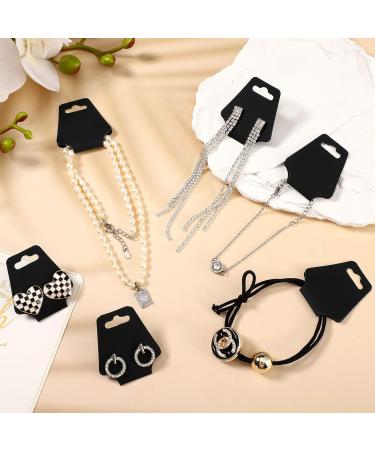 Eersida 500 Pcs Kraft Necklace Display Cards - Adhesive Jewelry Packaging for Choker, Earring, Hairband - Black Bracelet Holder for Small Business Supplies - Buy Online on SooperMarket.com