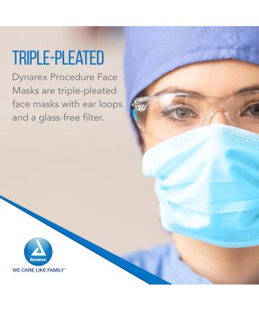 Buy Dynarex Procedure Masks - Disposable Triple-Pleated Face Masks with Ear Loops - 50 Blue Medical Masks for Hospital Use | Fast International Shipping - Buy Online on SooperMarket.com