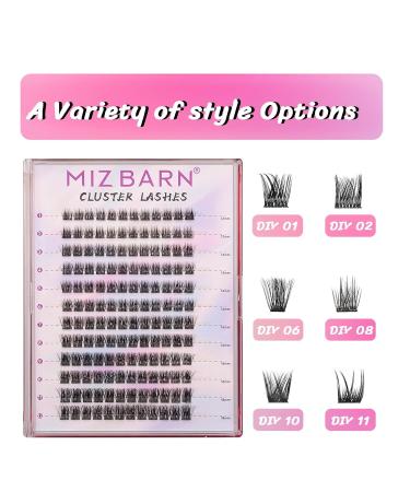 MIZ BARN Lash Clusters - 144pcs D Curl Eyelash Extensions (12-18mm) - Fluffy False Eyelashes for DIY at Home - Buy Online on SooperMarket.com
