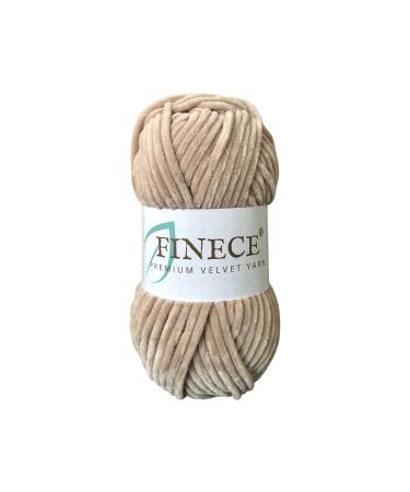 FINECE Soft Velvet Yarn Chenille Yarn for Crocheting Baby Blanket Yarn for Knitting 100 gr (132 yds) Fancy Yarn for Crochet Weaving Craft Amigurumi Yarn (1 Skein  2040 - Light Camel) 2040-Light Camel 1 Skein