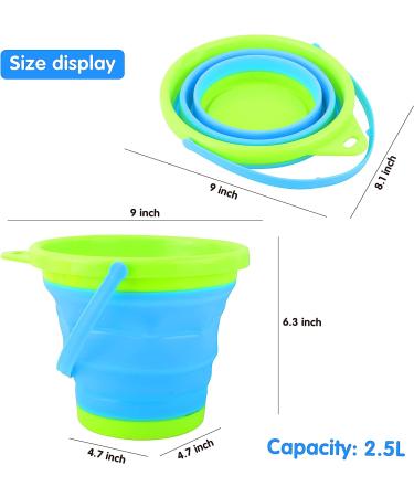 JOYIN 4 Collapsible Buckets & Basket for Kids - Portable 2L Foldable Tub for Beach, Camping, Fishing & Fun Activities - Buy Online on SooperMarket.com