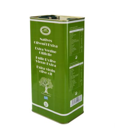KORVEL Olive Oil - Premium Extra Virgin Olive Oil 5 liter - Fresh from the harvest - Cold pressed Olive oil 5l - Koroneiki Olives - Kalamata Region in Greece - Canister with spout