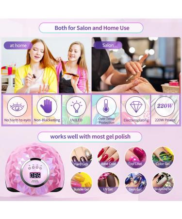 iBigLY 248W UV LED Nail Lamp | Fast Gel Nail Dryer with 60 Lamp Beads | 4 Timers Auto Sensor | Home/Salon Nail Art UV Light Tools - Pink - Buy Online on SooperMarket.com