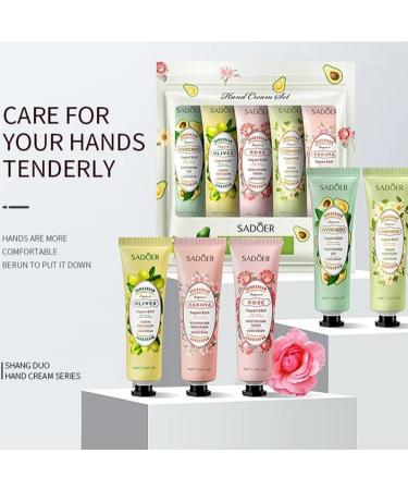 Hand cream set 5 * 30g colorful flower and fruit plant extract moisturizing hand cream anti-cracking hydrating hand cream refreshing and not greasy smoothing skin and removing roughness Binfense - Buy Online on SooperMarket.com