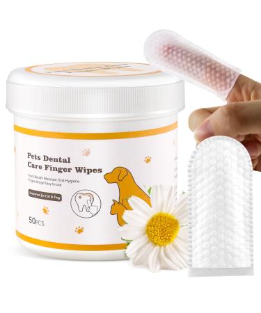 Kuckucki Nursing towels for dogs 50 wet wipes for pets tooth cleaning towels hypoallergic tear -resistant natural with aloe vera cleaning towels cats for teeth ears eyes