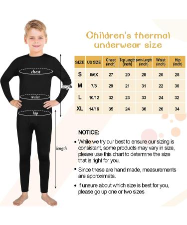 Silkfly Boys Thermal Underwear Set - Fleece Lined Long Johns for Kids - Base Layer Shirt and Pants Set - Winter Large - Buy Online on SooperMarket.com