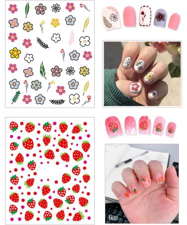 16 Sheets 3D Nail Stickers with Tweezer - Self-Adhesive Floral Nail Decals for Women Kids & Girls | Stylish Manicure Accessories - Buy Online on SooperMarket.com