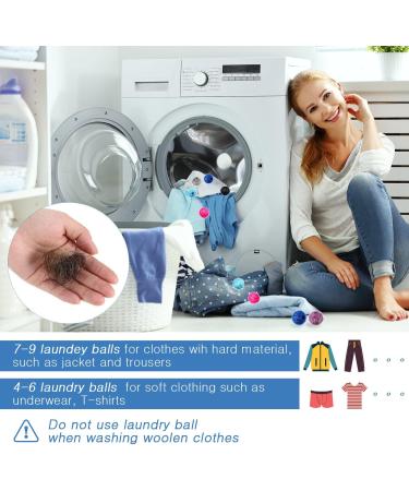 Pet Hair Remover Laundry Balls - Reusable Dryer Balls for Lint Removal - 6 Colors (12 count) - Buy Online on SooperMarket.com