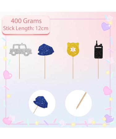 24Pcs Police Cupcake Toppers Police Officer Cupcake Toppers for Boy Colorful Glitter Policemen Cupcake Picks for Baby Shower Police Birthday Party Decoration - Buy Online on SooperMarket.com