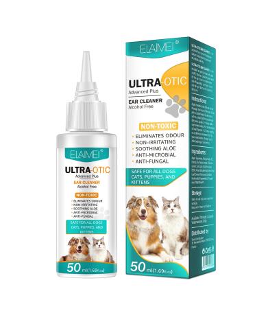 Kurchugo Dog Ear Cleaner Solution for Yeast Infection 50ml Ear Wash for Pet Advanced Anti Fungal Ear Drops for Dogs & Cats Soothes Itchy & Inflamed Ears Removes Debris Waxy Buildup and Odor