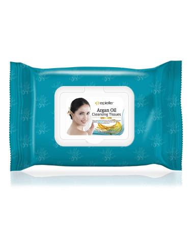 Epielle Argan Oil Cleansing Facial Tissues Makeup Remover Wipes - Gentle & Nicely Scented Towelettes (240 Sheets, 4 Pack) - Buy Online on SooperMarket.com