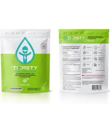 Thersty Electrolyte Powder ZERO Sugar Electrolyte Packets Designed for Rapid Hydration. All Natural Ingredients and Trusted by the World s most Demanding Industries 10 Servings - Lemon Lime - Buy Online on SooperMarket.com