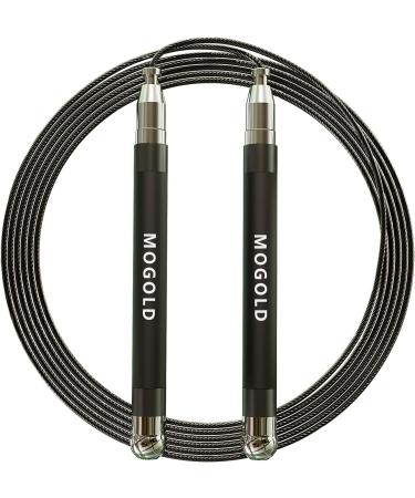 Mogold Adjustable Jump Rope for Fitness - 360 Turn Durable Silicone Metal Handle 2 Cords - Perfect for Boxing & MMA - Buy Online on SooperMarket.com