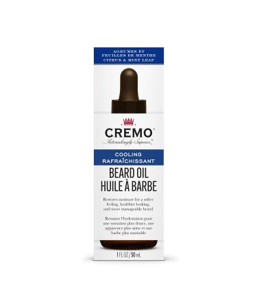 Cremo Revitalizing Beard Oil restores Moisture softens and Reduces Beard Itch for Facial Hair Of All Lengths Citrus Mint 1 Fl Oz 1 Count