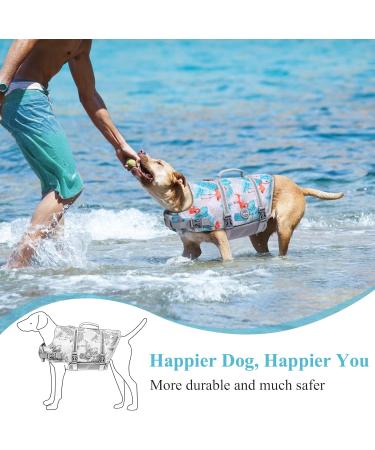Buy Vivaglory Ripstop Dog Rescue Vest - Improved Lift & Visibility for Small/Medium Dogs | Leaf Blue XXS (28-35cm) - Perfect for Boating & Safety - Buy Online on SooperMarket.com