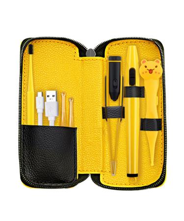 FRCOLOR 4Pcs Kids Earwax Ear Wax Pick Cartoon Ear Wax Picker Luminous Nose Clip Nosewax Removal Spoon Yellow 15.2x6.7cm