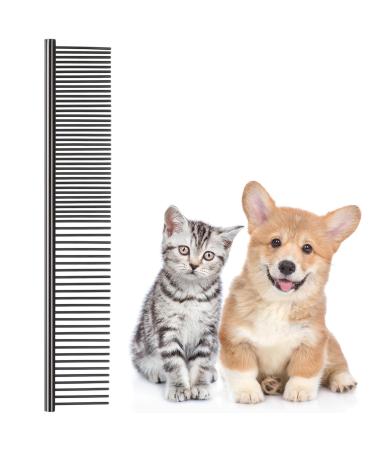 Boao stainless steel pet kamm pet care round rounded teeth dogs comb for large medium and small dogs and cats with confused short/long hair (19 x 3.3 cm)