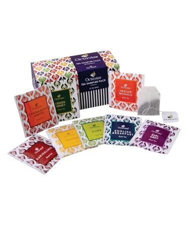 Octavius | Assorted Tea Bag Sampler Gift Set - 8 Tea Flavors | 128 Counts - Black & Green Tea | Tea Sampler Pack | Tea Set Gift | Pack of 4 Black & Green Tea - 32TB (Pack of 4)