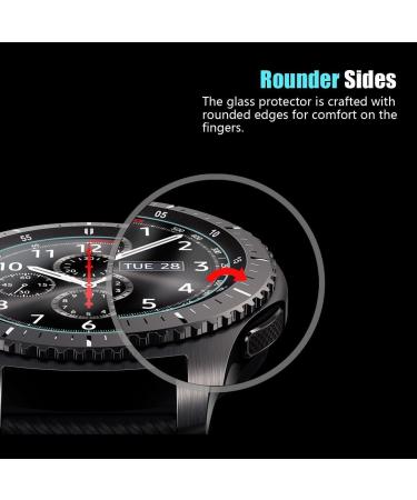 4-Pack Gear S3 Tempered Glass Screen Protector - Akwox Clear Protective Film for Samsung Gear S3 Frontier/Classic 1.3 Inch Smart Watch - Buy Online on SooperMarket.com